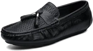 Men's Loafers Shoes Round Toe Solid Color Breathable with Tassel Driving Loafers Lightweight Comfortable Anti-Slip Party Classic Slip-ons