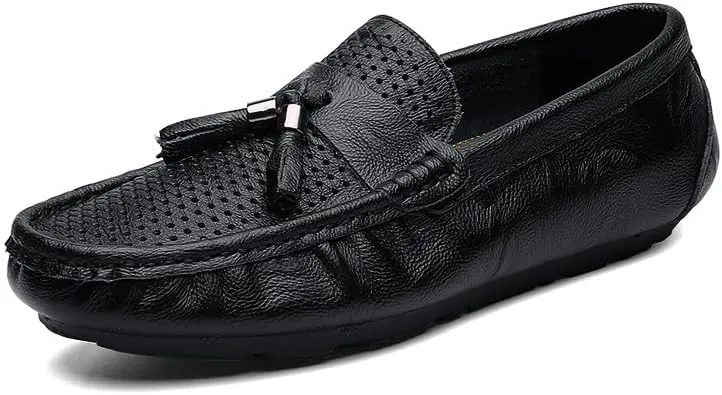 Men's Loafers Shoes Round Toe Solid Color Breathable with Tassel Driving Loafers Lightweight Comfortable Anti-Slip Party Classic Slip-ons