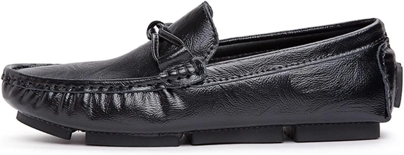 Mens Loafers Square Toe PU Leather with Tassel Driving Style Loafer Slip Resistant Lightweight Flexible Classic Slip-ons
