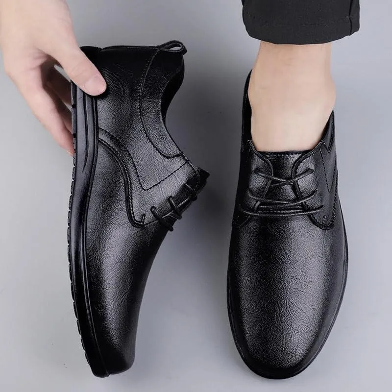 Men's Office Leather Dress Shoes, Men Dress Shoes Fashion Luxury Leather Men Shoes Wedding Pointed Toe Shoes Men Breathable Oxford Shoes