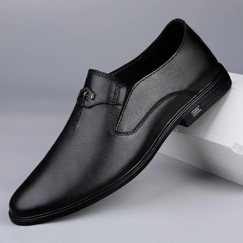 Men's Patent Leather Business Oxford Shoes Classic Fashion Slip-On Mens Retro Formal Dress Shoes