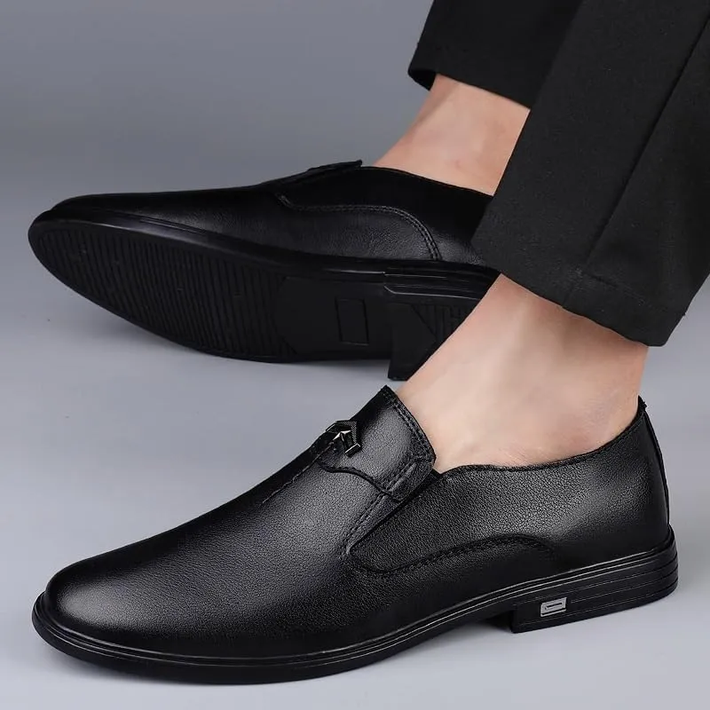 Men's Patent Leather Business Oxford Shoes Classic Fashion Slip-On Mens Retro Formal Dress Shoes