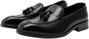 Men's Patent Leather Slip-On Tassel Dress Platform Loafers Casual Non-Slip New Formal Shoes Business Party Wedding Prom Moccasins Boat Shoes