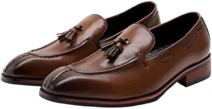Men's Patent Leather Slip-On Tassel Dress Platform Loafers Casual Non-Slip New Formal Shoes Business Party Wedding Prom Moccasins Boat Shoes