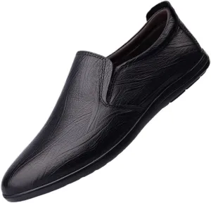 Men's Pointed Toe Oxford Shoes Leather Classic Fashion Dress Shoes Business Formal Slip On Comfortable Derby Shoes