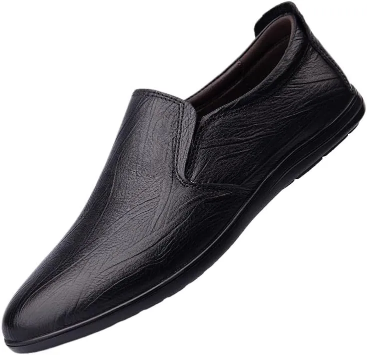 Men's Pointed Toe Oxford Shoes Leather Classic Fashion Dress Shoes Business Formal Slip On Comfortable Derby Shoes