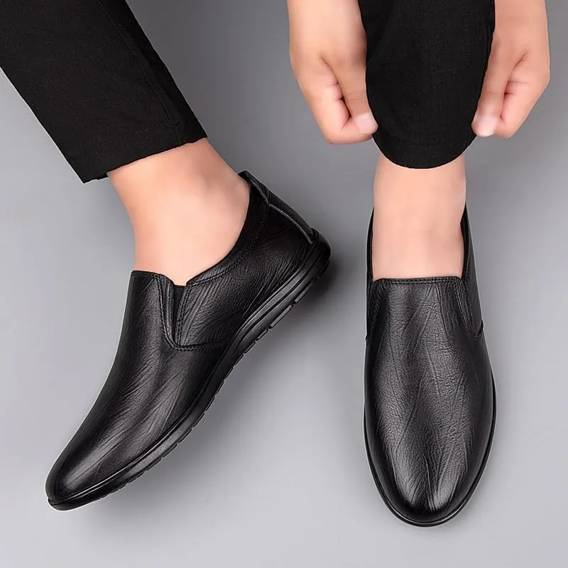 Men's Pointed Toe Oxford Shoes Leather Classic Fashion Dress Shoes Business Formal Slip On Comfortable Derby Shoes