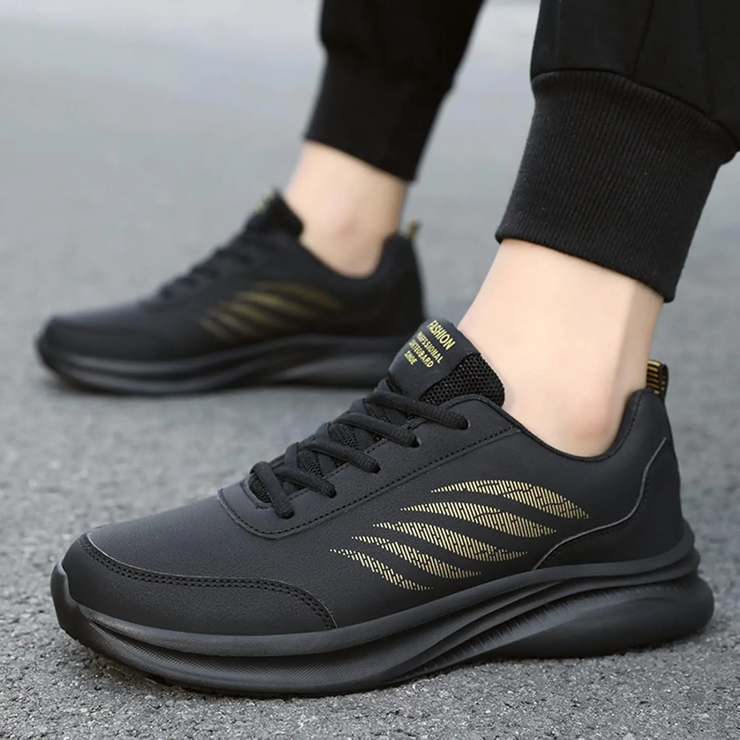 Mens Shoes Casual Leather Laace Up Solid Color Casual Fashion Simple Shoes Running Mens Sneaker Boots