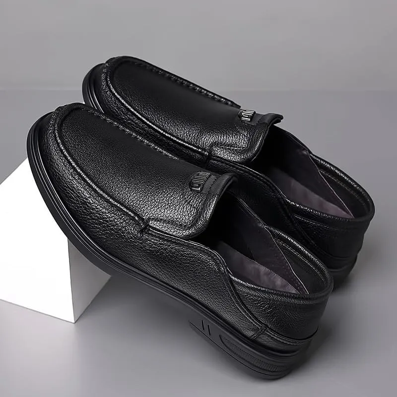 Mens Shoes, Walking Shoes Men's Comfortable Relaxed Fit Lightweight Breathable Leather Arch Support Cushioned Walking Shoes Slip On Casual Loafers Dress Shoes Fashion Driving Shoes