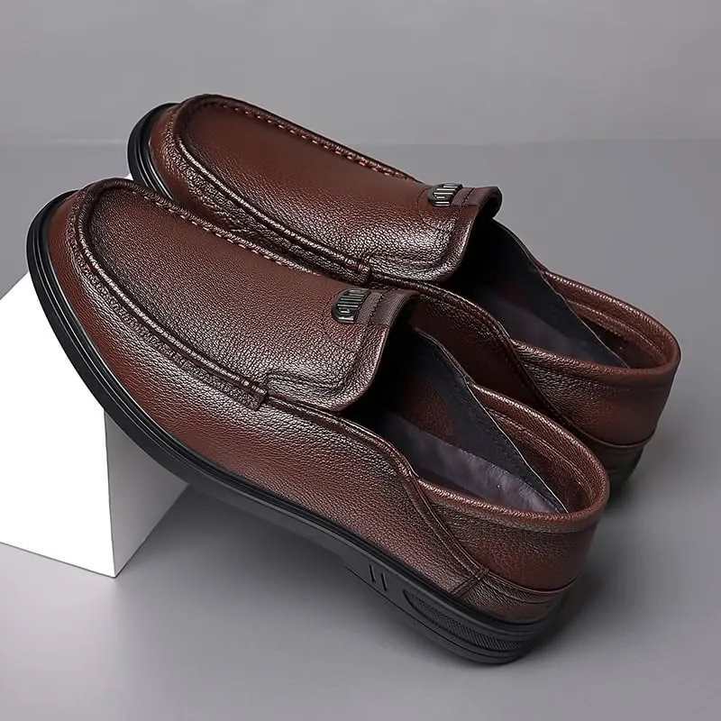 Mens Shoes, Walking Shoes Men's Comfortable Relaxed Fit Lightweight Breathable Leather Arch Support Cushioned Walking Shoes Slip On Casual Loafers Dress Shoes Fashion Driving Shoes
