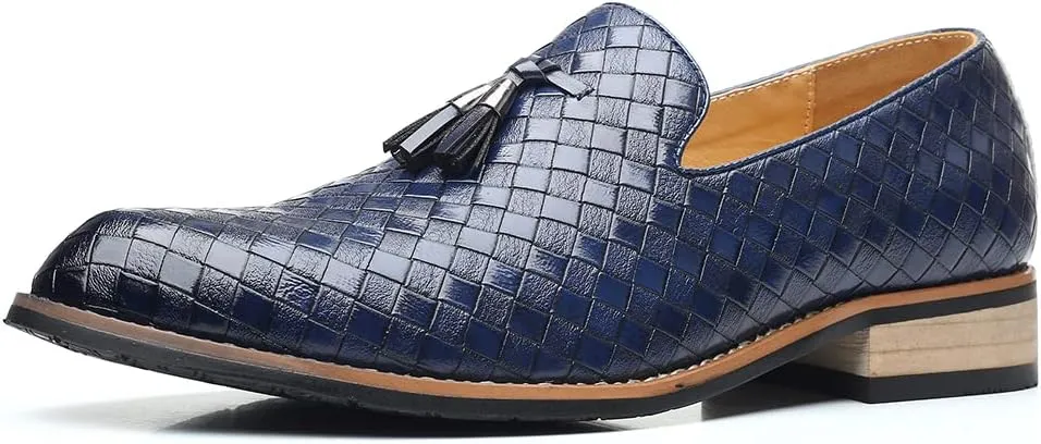 Mens Slip On Dress Shoes Leather Tassel Loafers