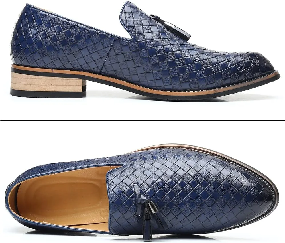 Mens Slip On Dress Shoes Leather Tassel Loafers