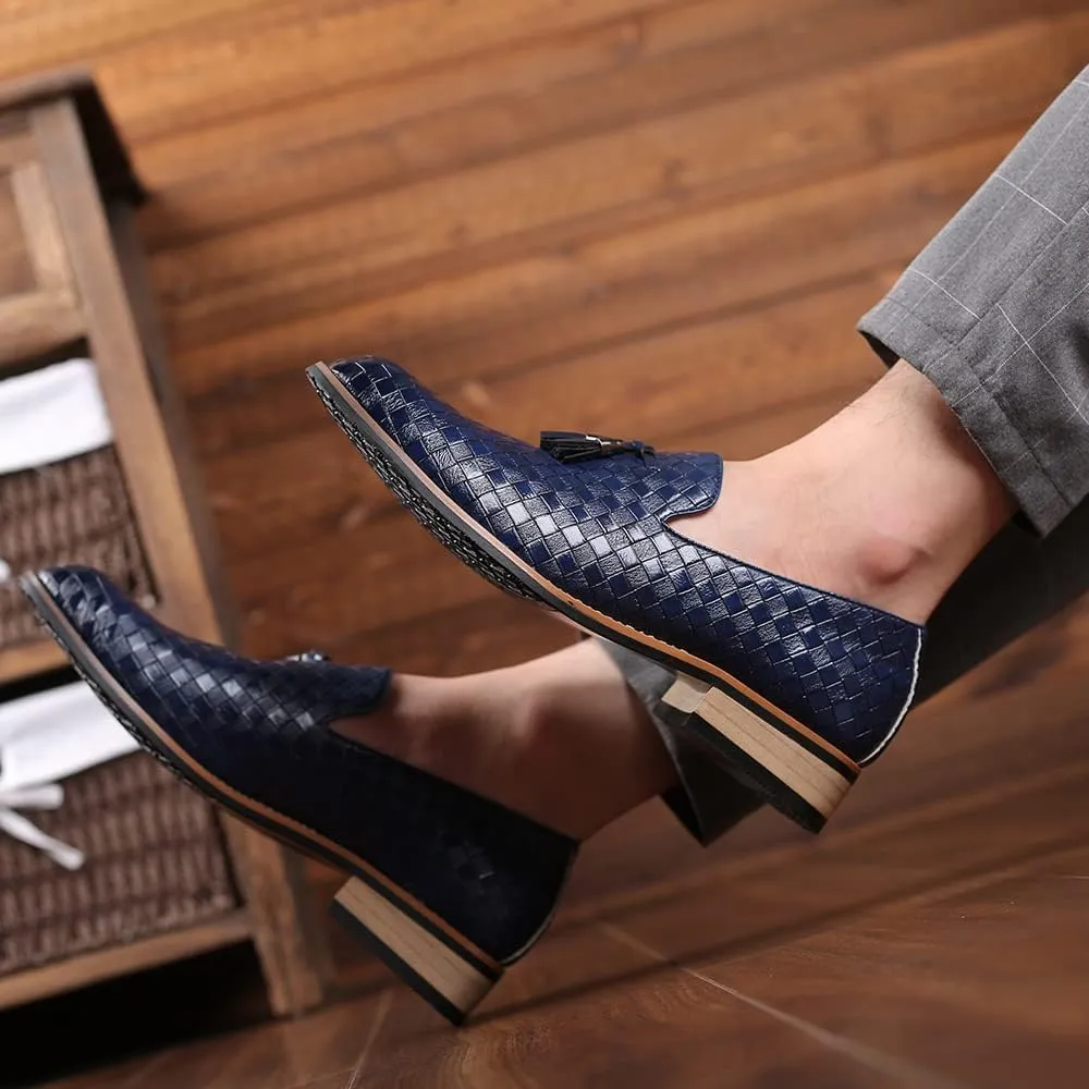 Mens Slip On Dress Shoes Leather Tassel Loafers