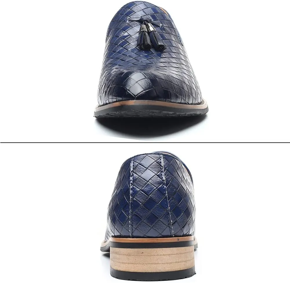Mens Slip On Dress Shoes Leather Tassel Loafers