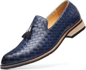 Mens Slip On Dress Shoes Leather Tassel Loafers
