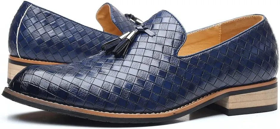 Mens Slip On Dress Shoes Leather Tassel Loafers