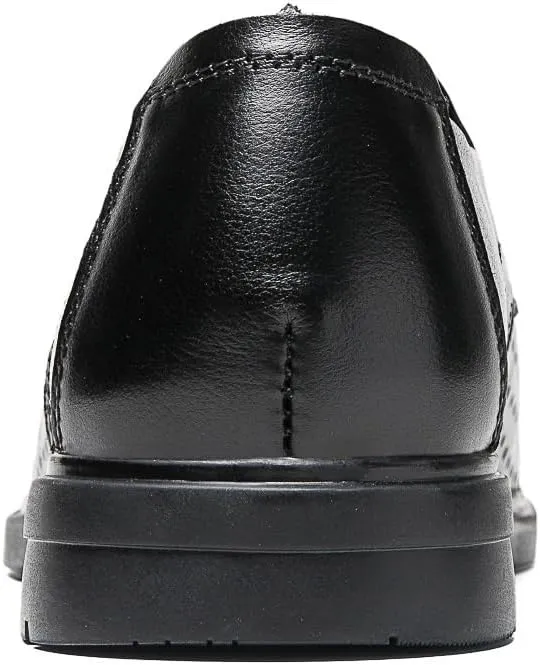 Mens Summer Breathable Slip-On Loafers Men's Fashion Classic Pointed Toe Low Top Leather Dress Shoes