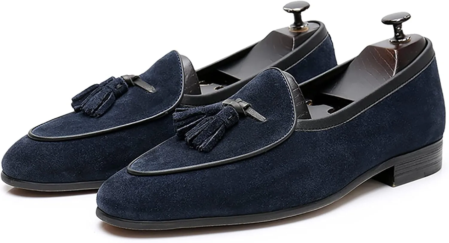 Men's Tassel Slip-on Loafers Casual Leather Shoes for Men Slip On Leather Driving Shoes Comfortable Shoes Business Dress Formal Shoes,Blue,8.5US/42EU