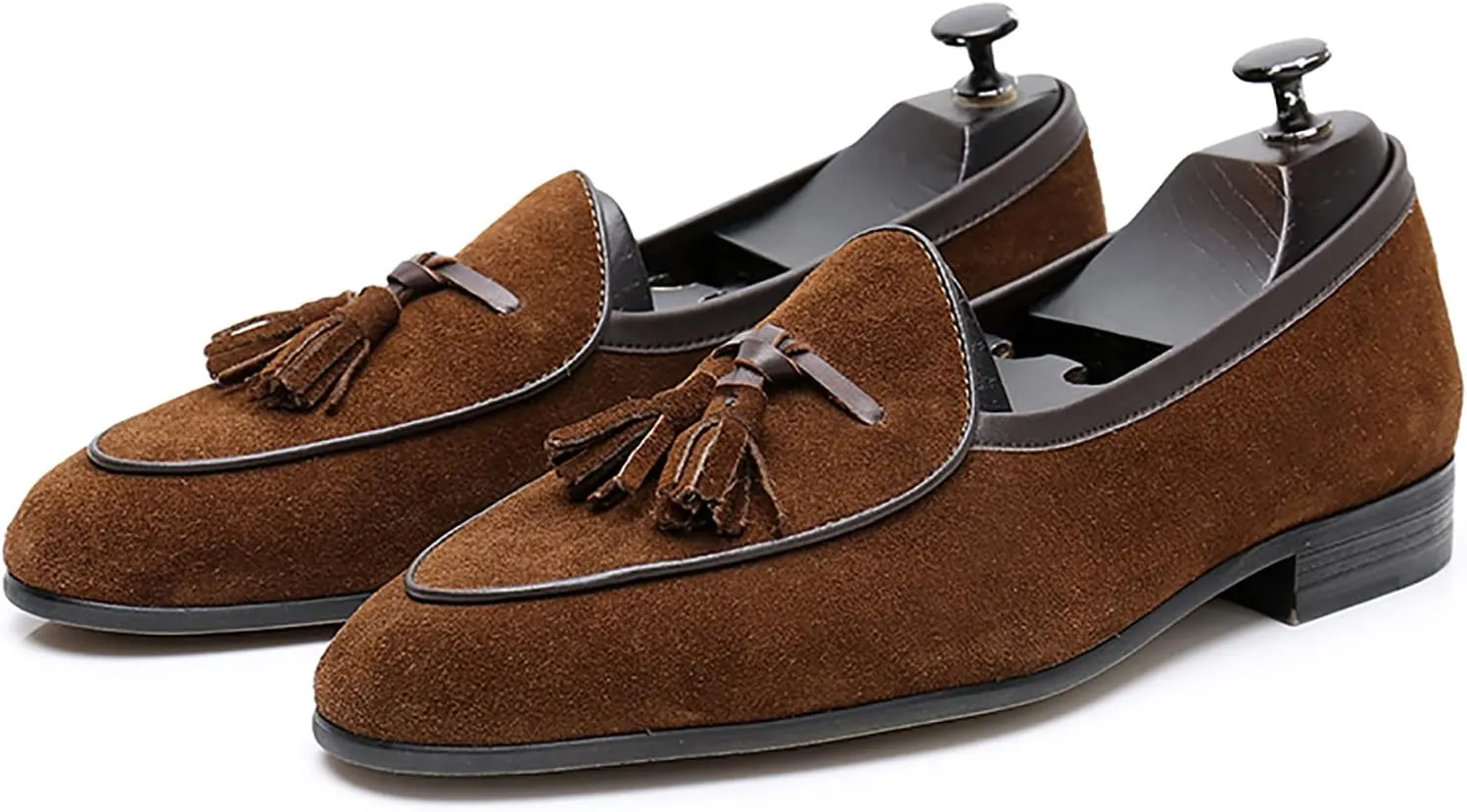 Men's Tassel Slip-on Loafers Casual Leather Shoes for Men Slip On Leather Driving Shoes Comfortable Shoes Business Dress Formal Shoes,Brown,7.5US/40EU