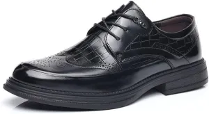 Men's Wingtip Brogue Oxford Shoes Breathable Men Leather Dress Shoes Casual Formal Business Derby Shoes