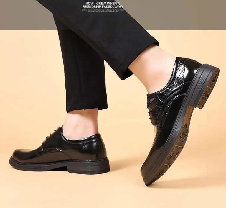 Men's Wingtip Brogue Oxford Shoes Breathable Men Leather Dress Shoes Casual Formal Business Derby Shoes