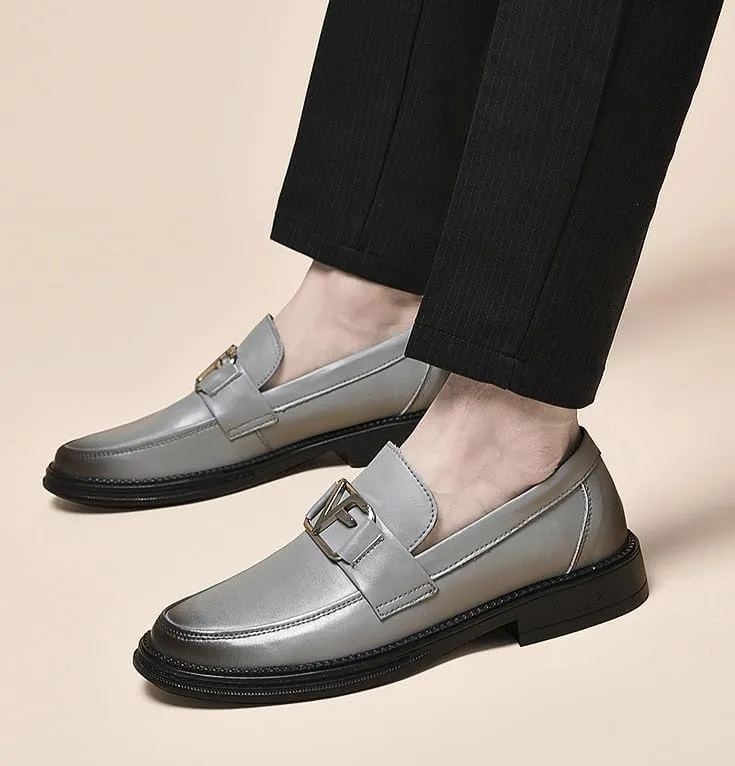 Men's Wingtip Brogue Oxfords Dress Shoes Genuine Leather Business Formal Comfortable Slip-On Derby Shoes
