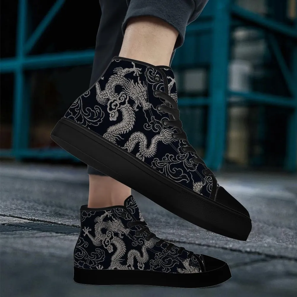 Men's Women's High Top Sneakers High Top Canvas Shoes Dragon Shoes Gifts for Men Women