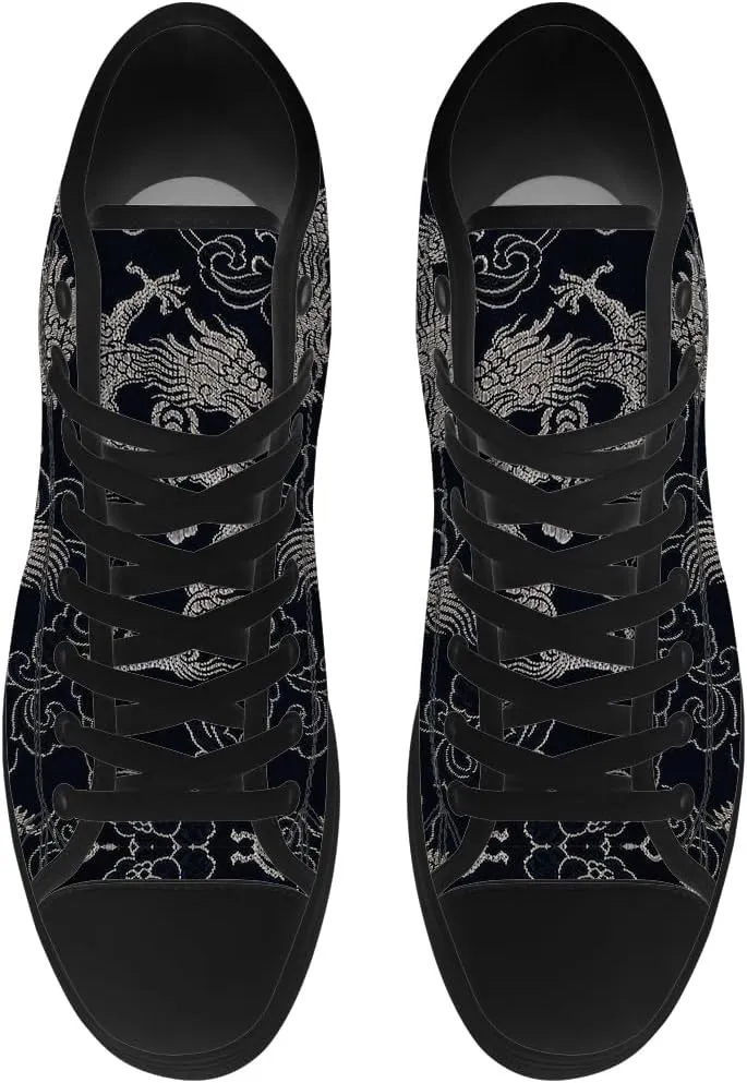 Men's Women's High Top Sneakers High Top Canvas Shoes Dragon Shoes Gifts for Men Women