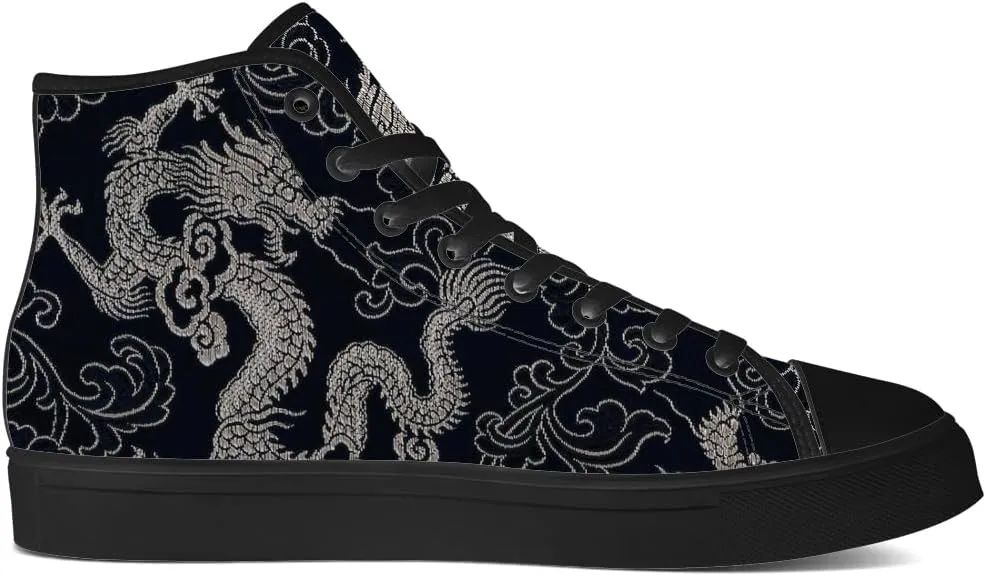 Men's Women's High Top Sneakers High Top Canvas Shoes Dragon Shoes Gifts for Men Women