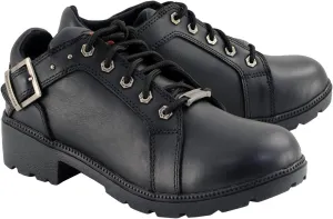 Milwaukee Leather MBL9311 Women's Black Leather Lace-Up Motorcycle Riding Shoes with Anti-Slip Outsole - 9.5