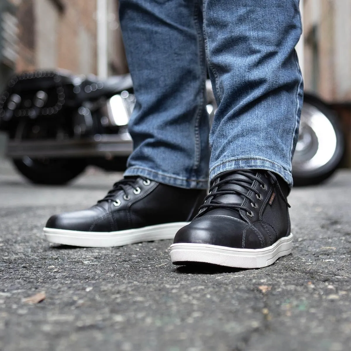 Milwaukee Leather MBM9004WP Men's Waterproof Black Leather Motorcycle Reinforced Street Riding Shoes w/Ankle Support - 11