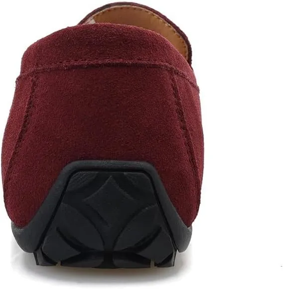 New Mens Loafers Shoe Apron Toe Suede Vamp Solid Color Penny Loafer Shoe Slip Resistant Flat Heel Flexible Classic Slip-ons