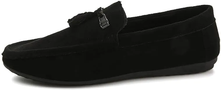 New Men's Loafers Shoes Round Toe Suede Vamp with Tassel Loafer Shoes Comfortable Flat Heel Slip Resistant Casual Classic Slip-ons