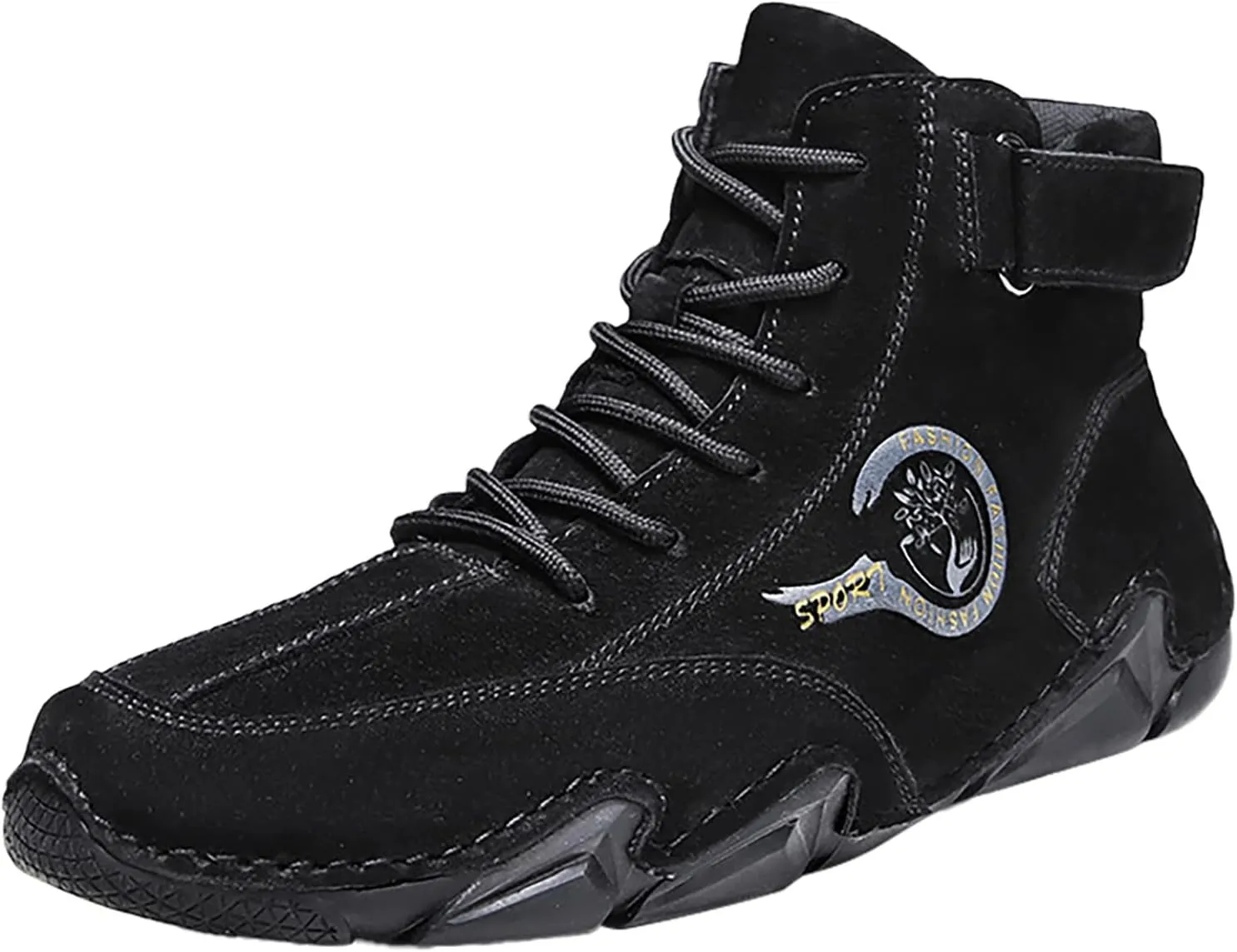 New Spring and Men's Leather Shoes Korean High Top Short Boots Shoe Men's Sneaker