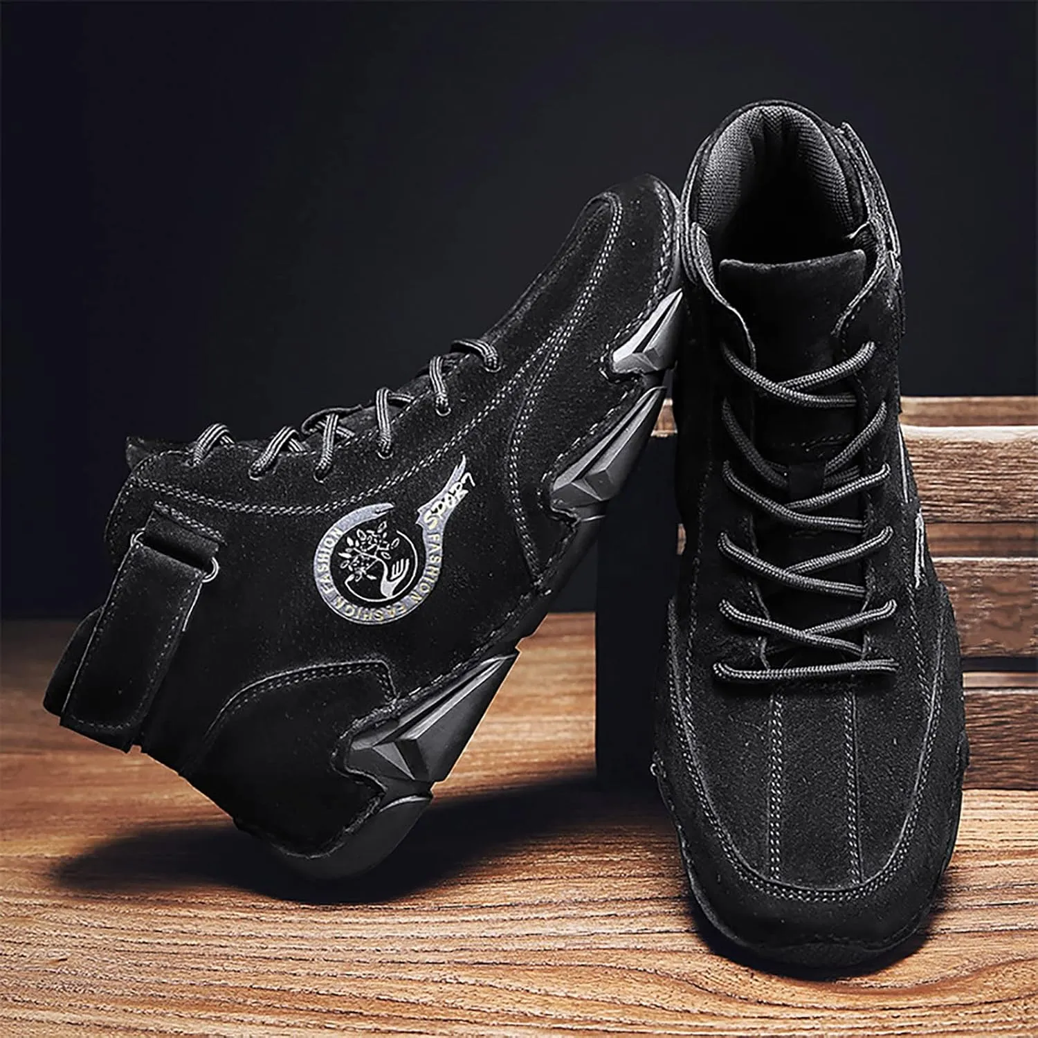 New Spring and Men's Leather Shoes Korean High Top Short Boots Shoe Men's Sneaker