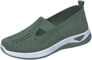 Orthopedic Shoes for Women Woven Slip on Walking Slip On Shoes Women Flat Feet Shoes Casual Waterproof Sneakers Black Tennis Shoe Loafers Shoe