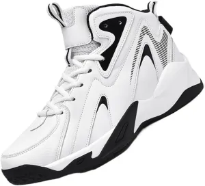 Plus Size Men's High-Top Basketball Shoes: Comfy, Breathable, Non-Slip, Shock-Absorbent Lace-Ups - Perfect for Indoor & Outdoor Training, Running, & Walking