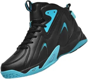 Plus Size Men's High-Top Basketball Shoes: Comfy, Breathable, Non-Slip, Shock-Absorbent Lace-Ups - Perfect for Indoor & Outdoor Training, Running, & Walking