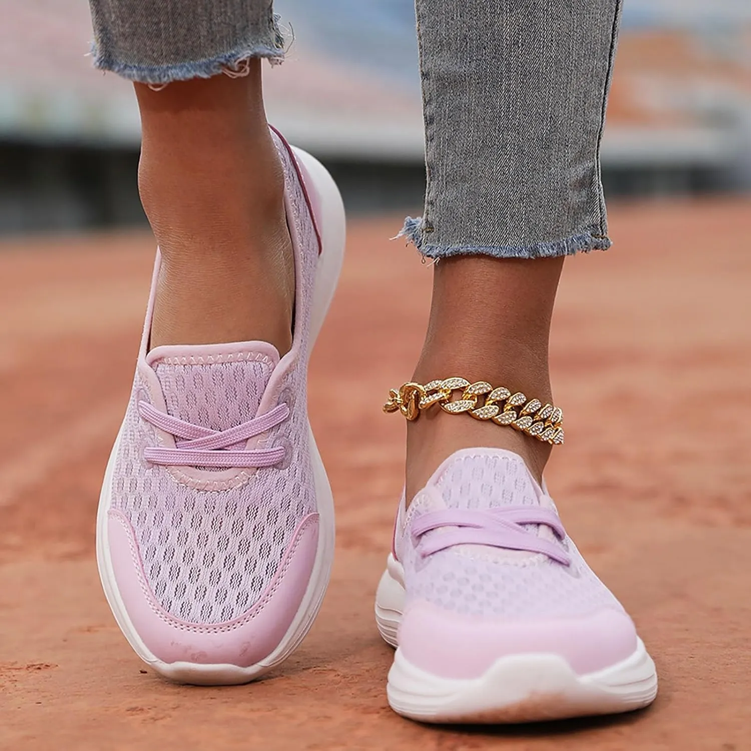 Running Shoes for Women Walking Ladies Shoes Casual Women's Fashion Sneakers Men's Athletic Sneakers Lightweight Breathable Tennis Shoe White Loafers