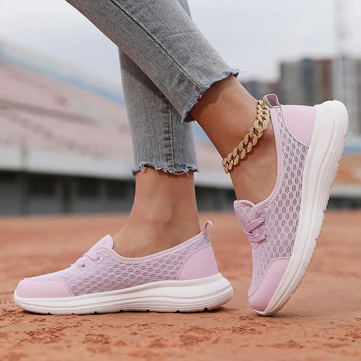 Running Shoes for Women Walking Ladies Shoes Casual Women's Fashion Sneakers Men's Athletic Sneakers Lightweight Breathable Tennis Shoe White Loafers