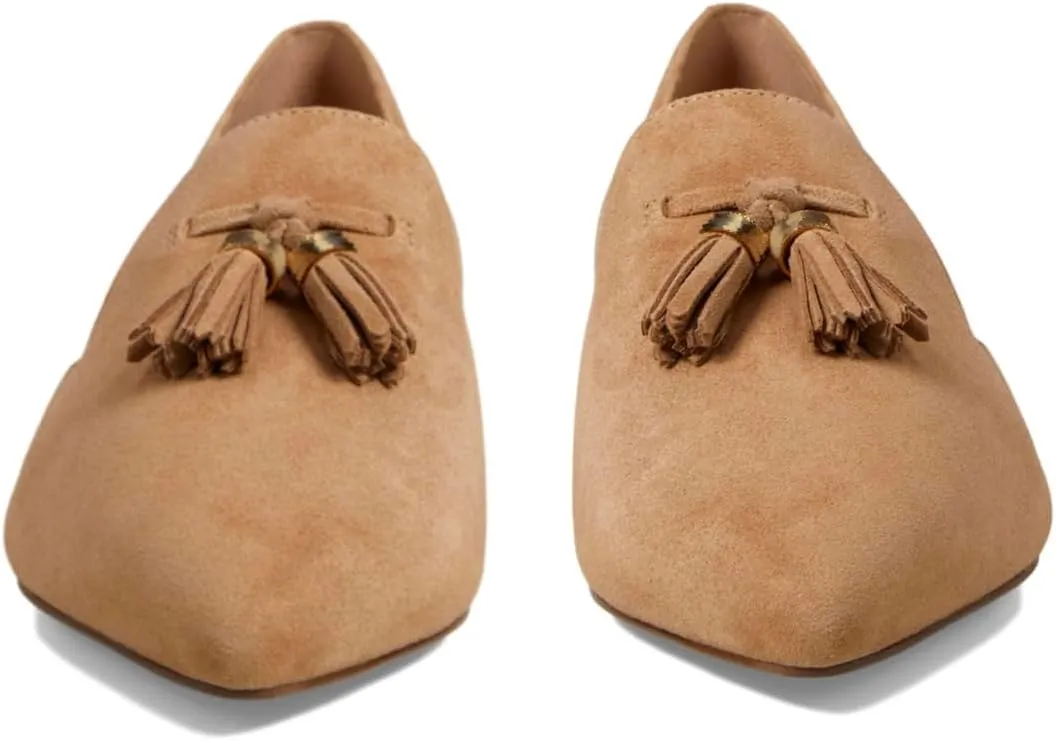 SHODENSE Women Tassel Loafer Flats Suede Slip On Pointed Closed Toe Flat Penny Loafers Dressy Ballerina Flats 4-11 M US