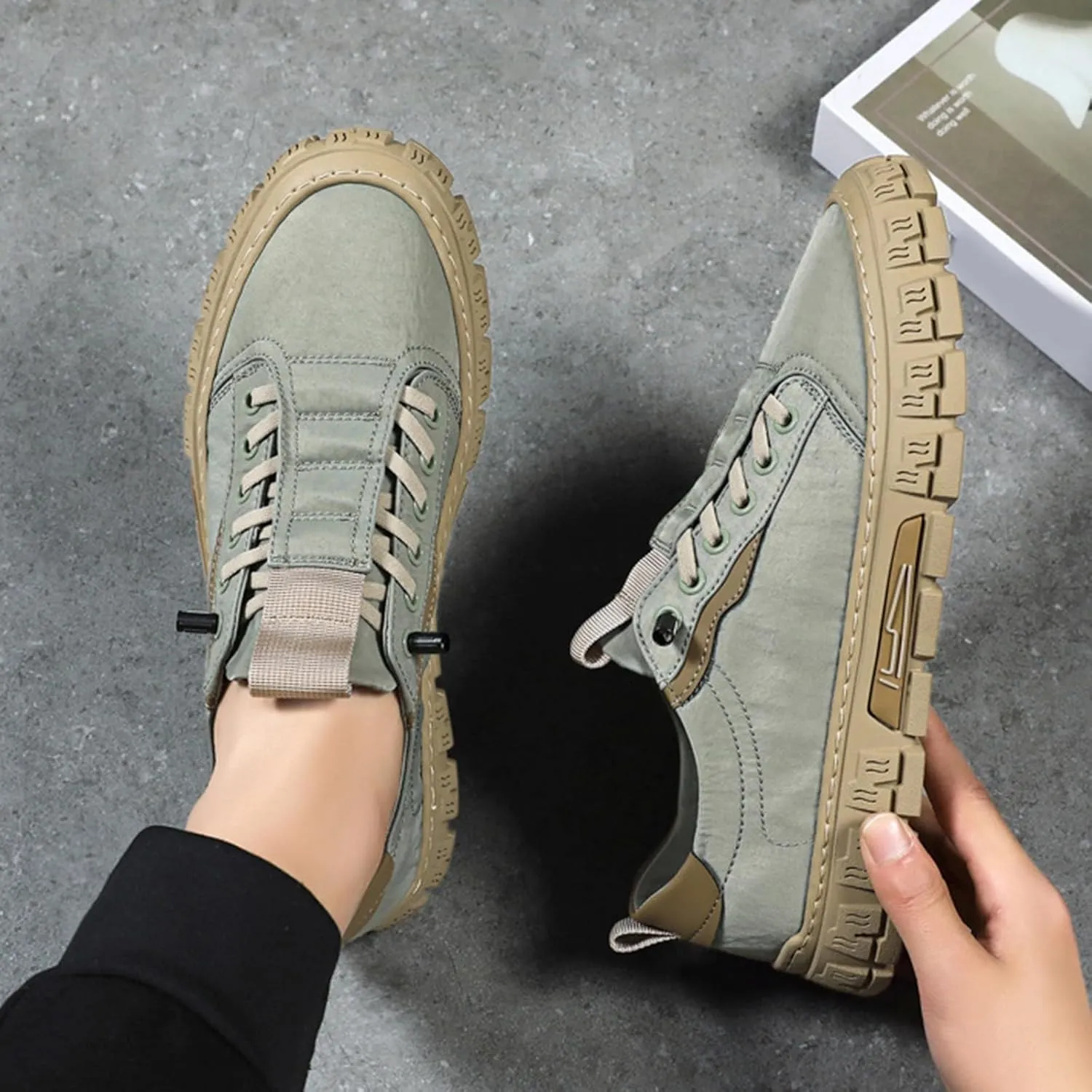 Shoes for Men Campus Shoes Mens Slip on Walking Blade Tennis Men's Tennis Racquet Sport Athletic Gym for Men White Sneakers Leather