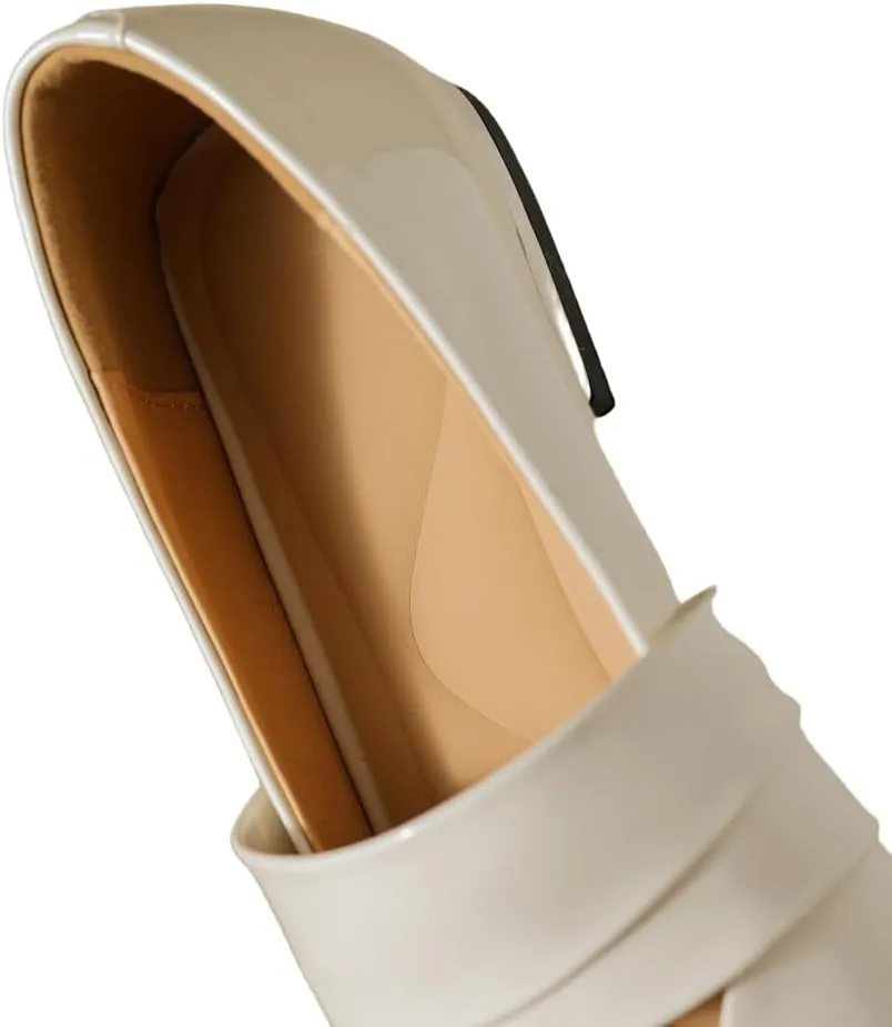 TinaCus Glossy Patent Leather Handmade Square Toe Women's Casual Flat Shoes