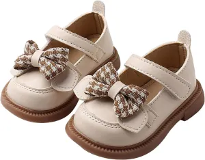 Toddler Baby Girls Mary Jane Shoes Platform Slip On Chunky Heel Leather Flats Round Toe School Uniform Dress Shoes
