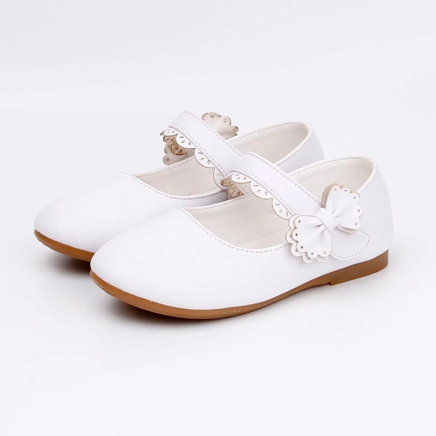 Toddler Girls Dress Shoes Flower Girl Little Kids Mary Jane Ballet Flats Bow Wedding School Party Communion Shoes