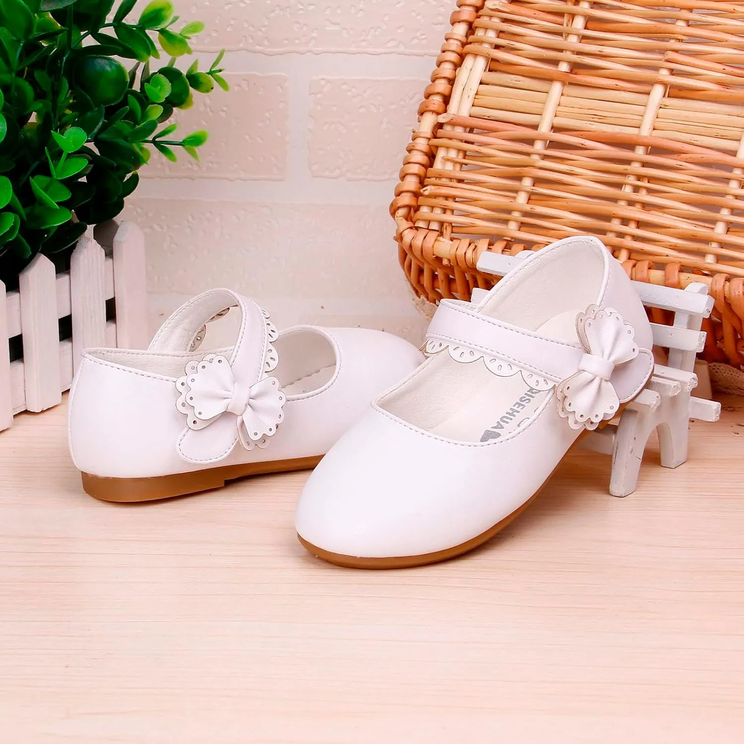 Toddler Girls Dress Shoes Flower Girl Little Kids Mary Jane Ballet Flats Bow Wedding School Party Communion Shoes