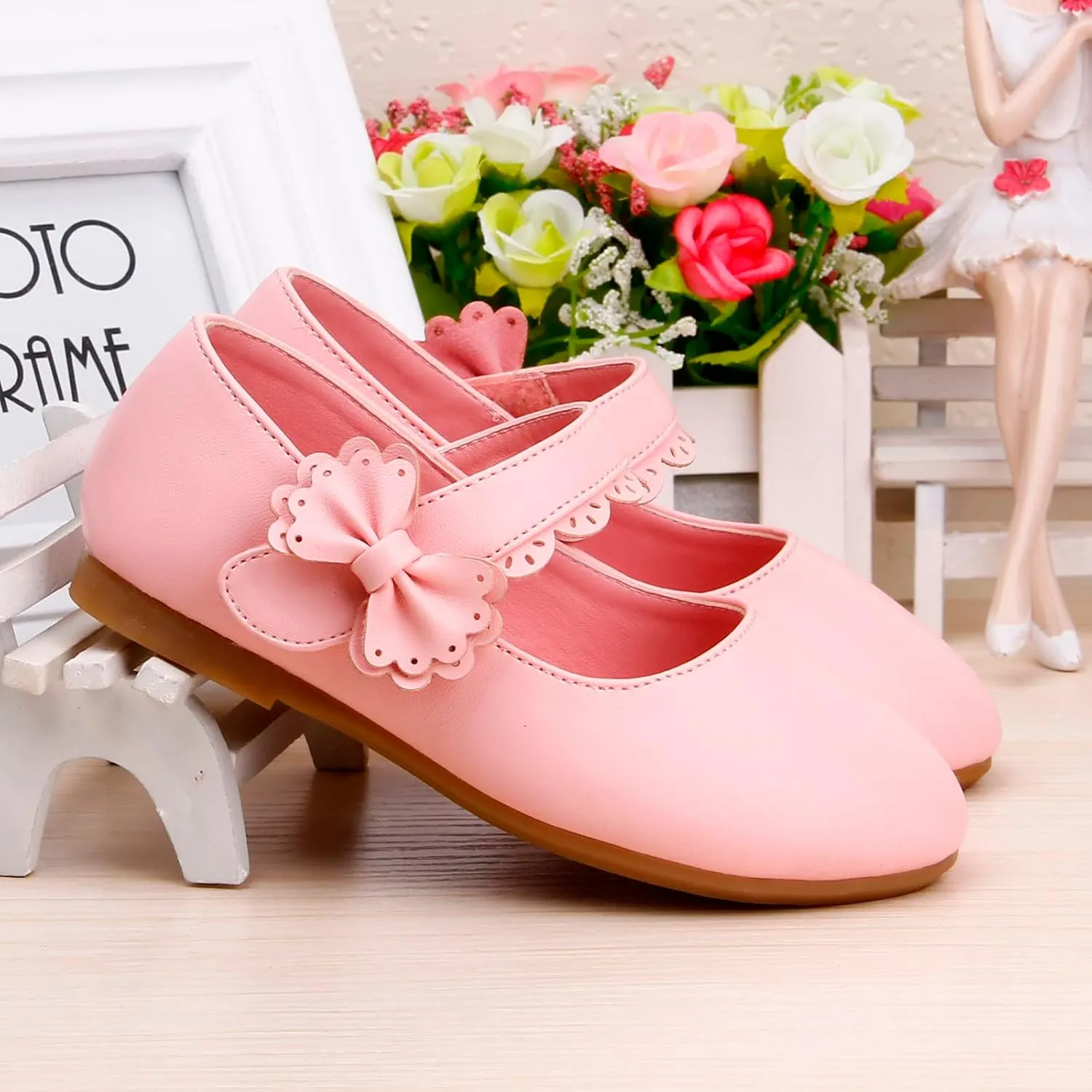 Toddler Girls Dress Shoes Flower Girl Little Kids Mary Jane Ballet Flats Bow Wedding School Party Communion Shoes