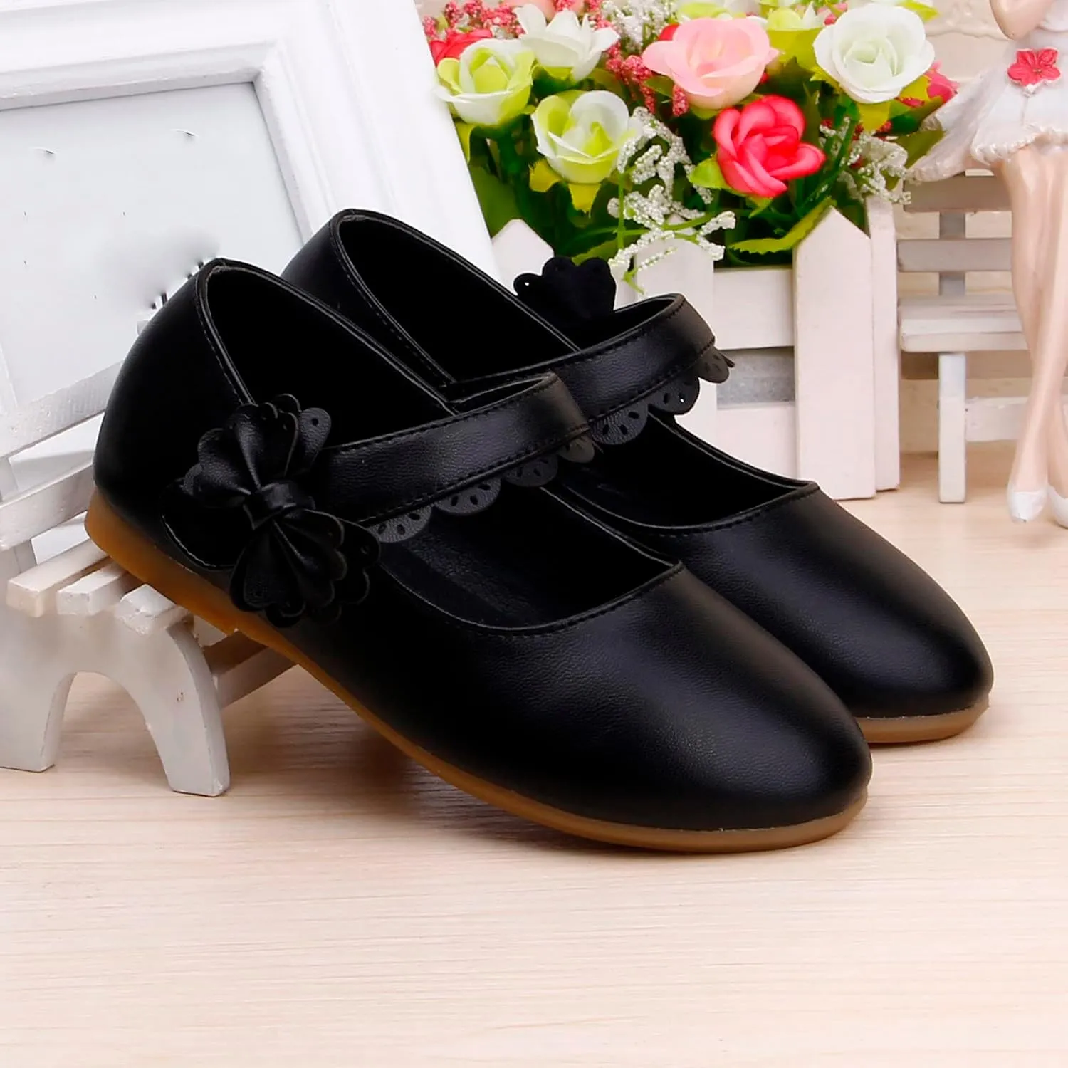 Toddler Girls Dress Shoes Flower Girl Little Kids Mary Jane Ballet Flats Bow Wedding School Party Communion Shoes