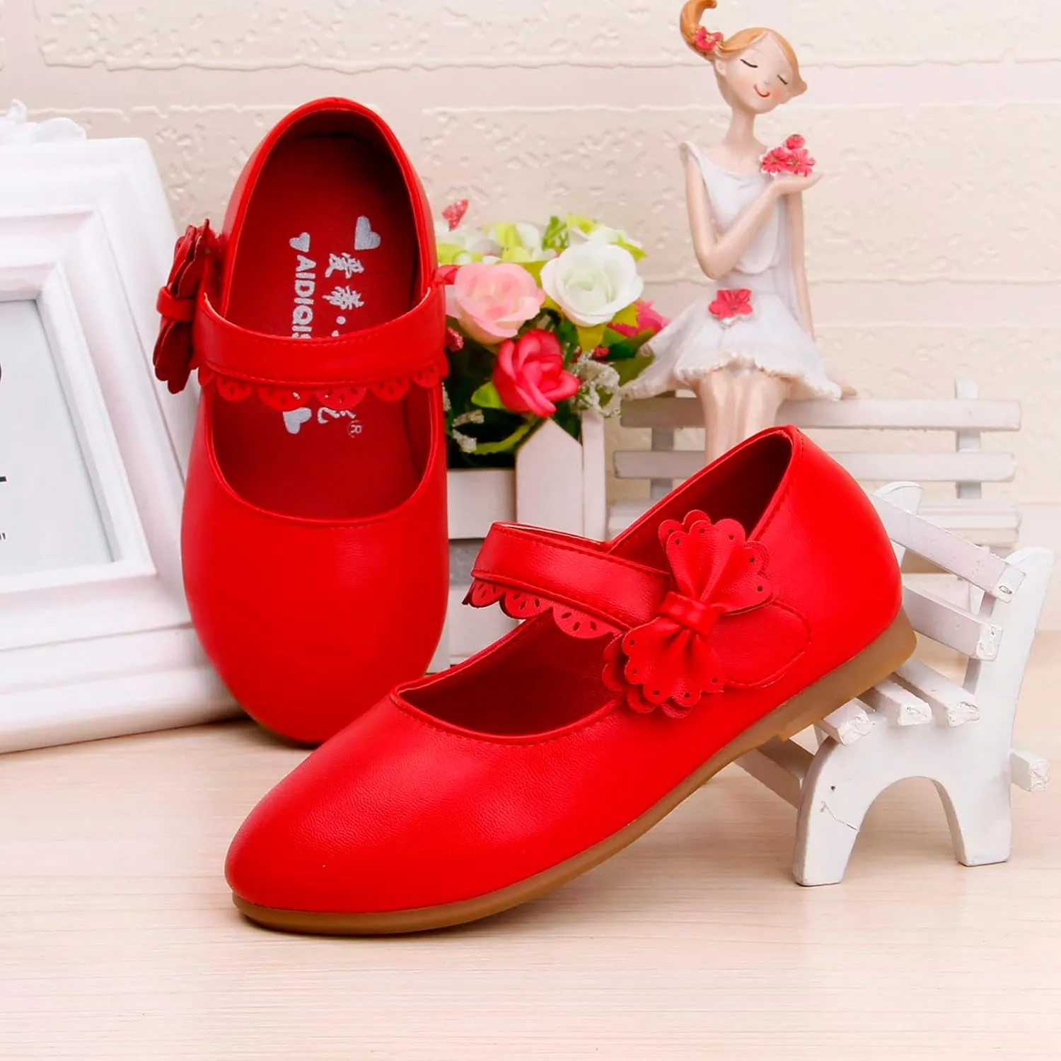 Toddler Girls Dress Shoes Flower Girl Little Kids Mary Jane Ballet Flats Bow Wedding School Party Communion Shoes