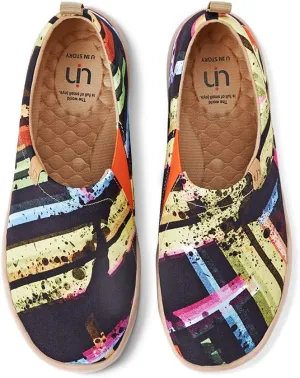 UIN Men's Lightweight Slip Ons Loafers Walking Sneakers Casual Comfort Art Painted Travel Shoes Stripe Affair